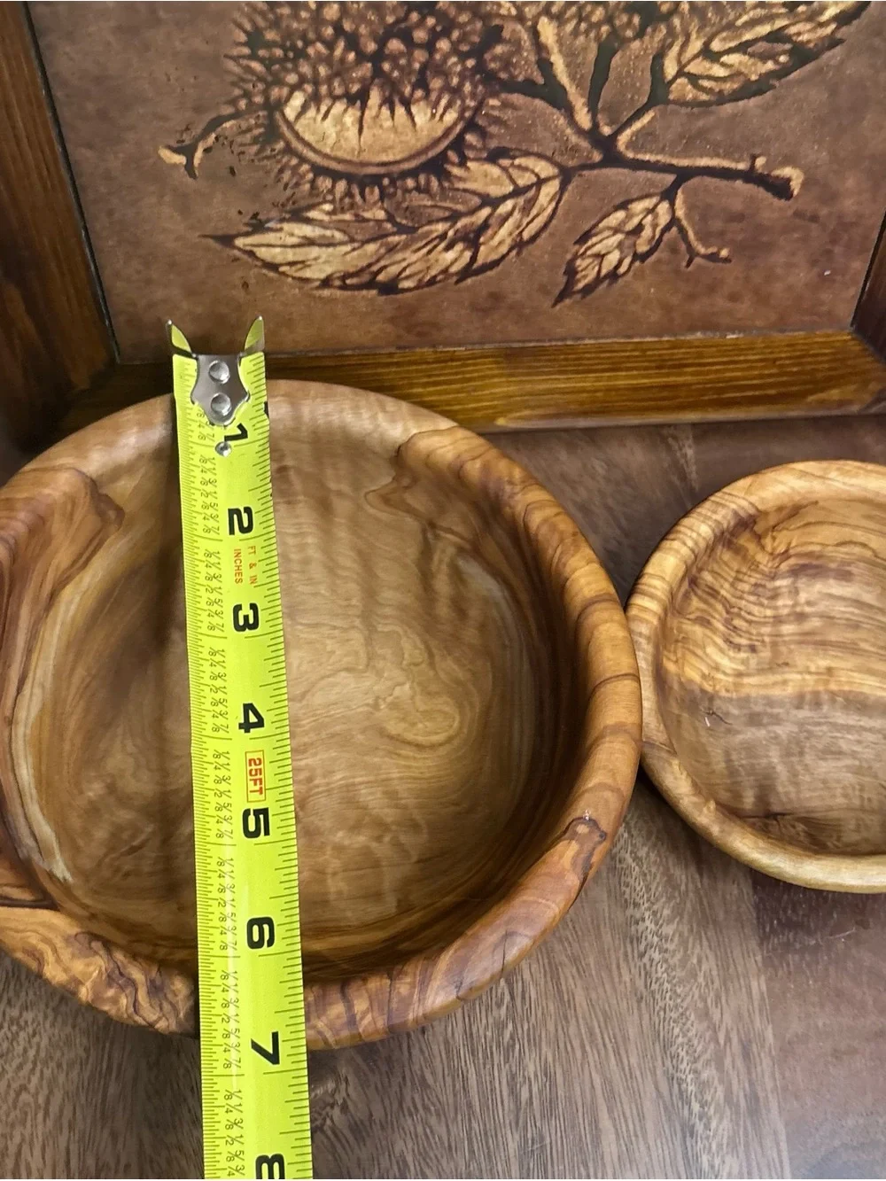 Handcrafted Olive Wood Serving Bowl - Natural Brown